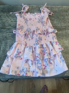 Tweenstyle Pink Floral Ruffle Sundress